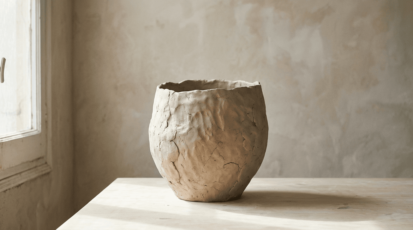 Cuenco artesanal de cerámica con textura orgánica